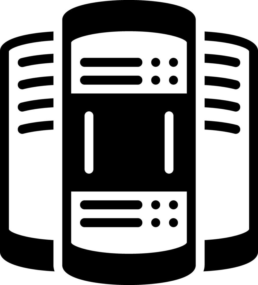 Solid black icon for server vector