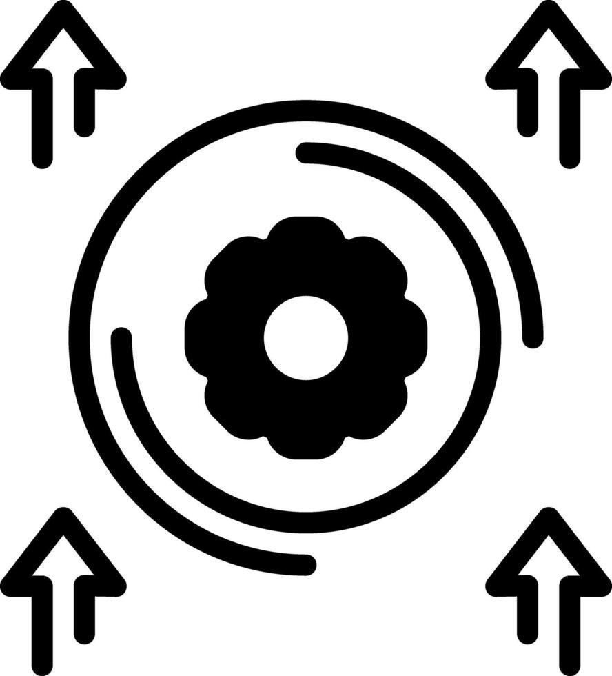 Solid black icon for improvement vector