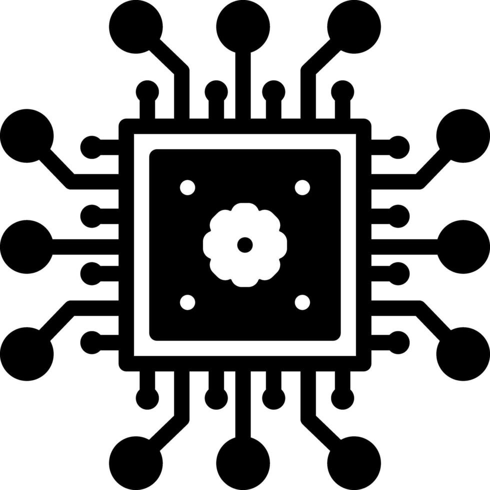 Solid black icon for hardware vector
