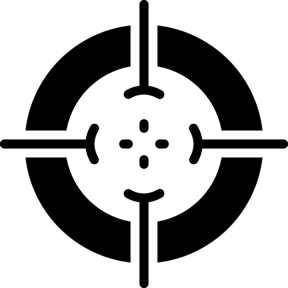 Solid black icon for target vector