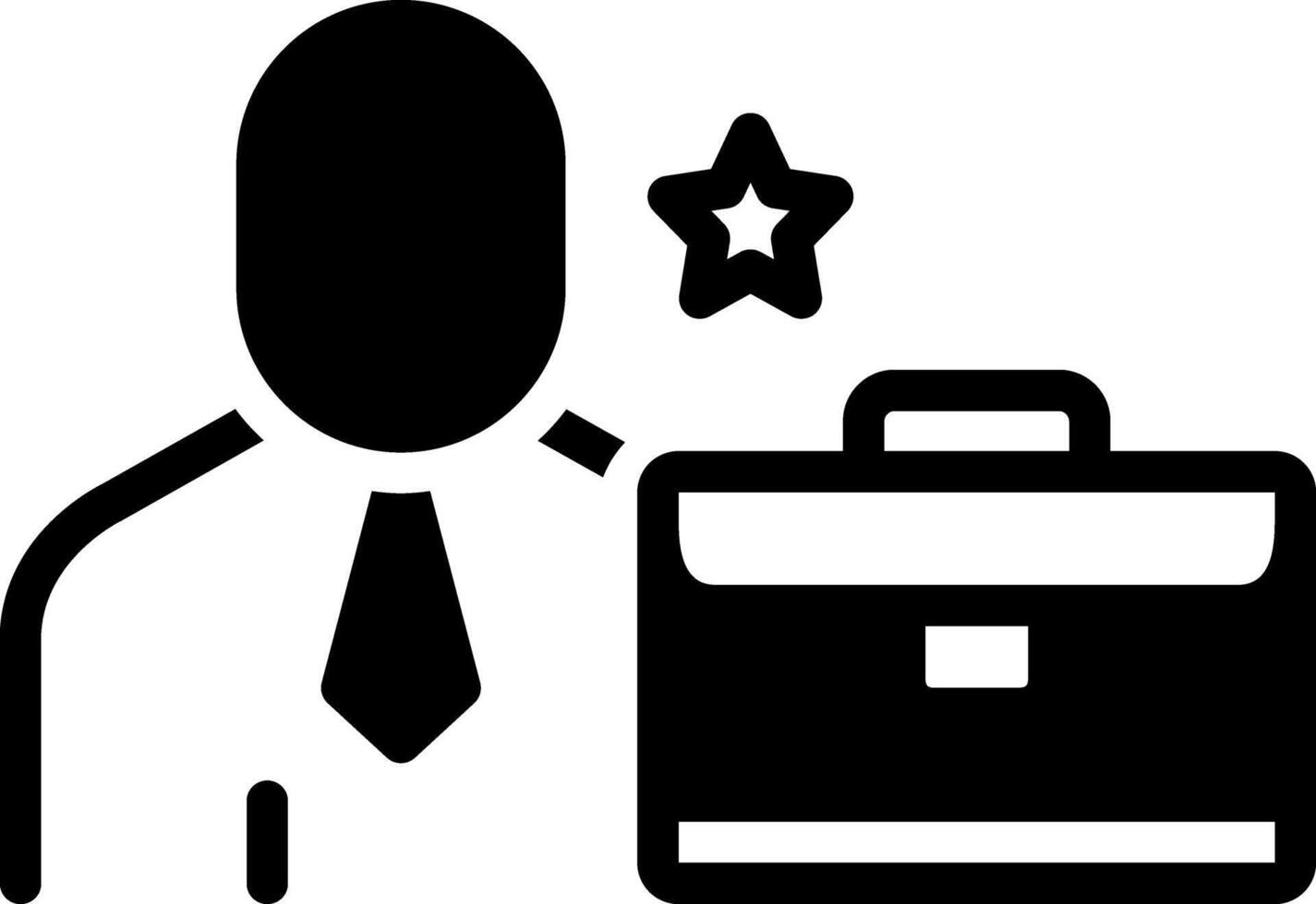 Solid black icon for employee vector