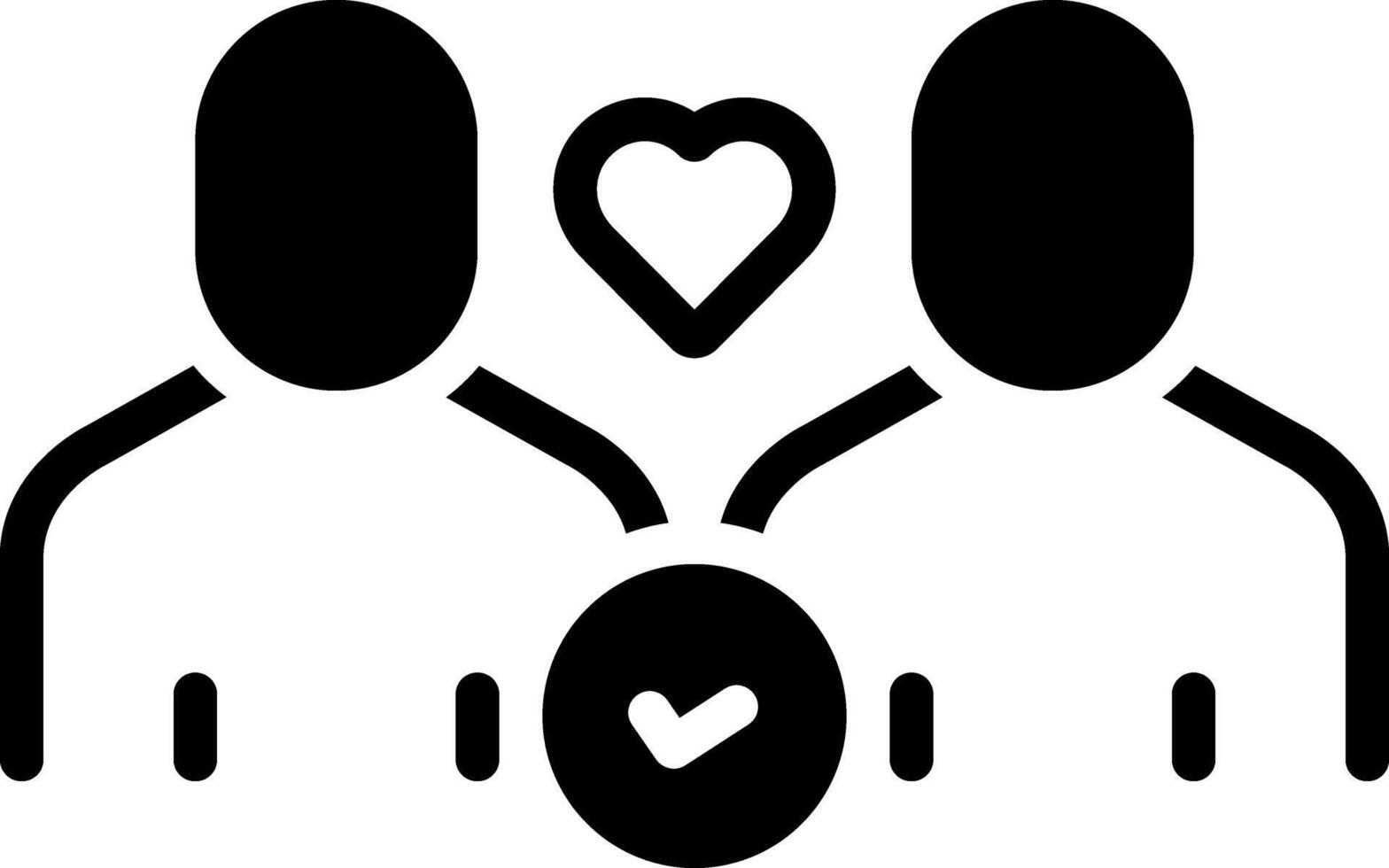 Solid black icon for trust vector