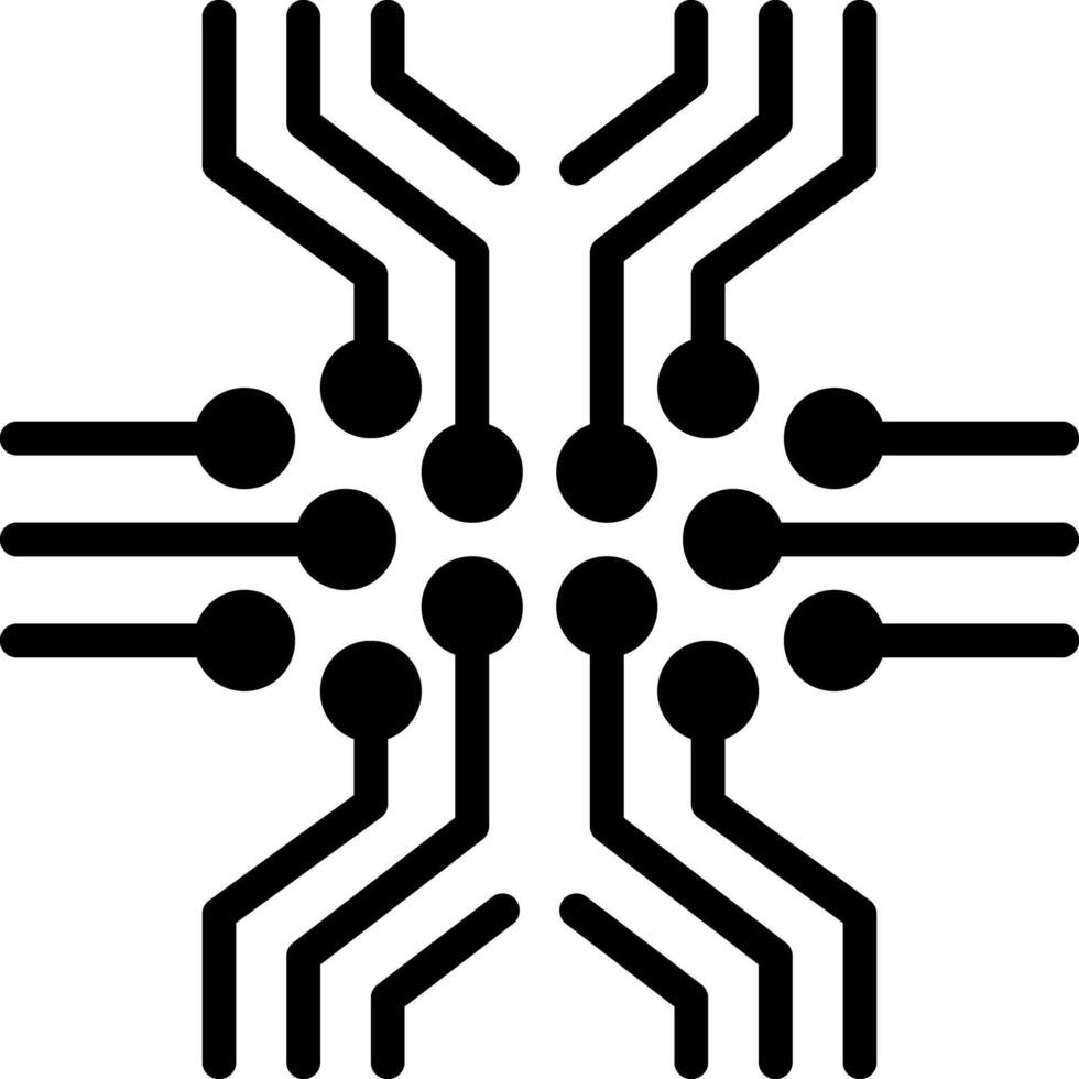 Solid black icon for connection vector