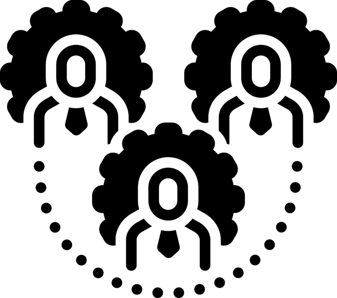 Solid black icon for teamwork vector