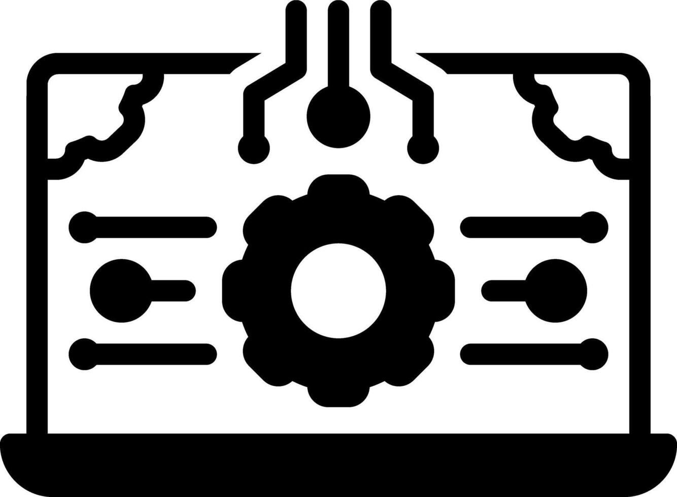 Solid black icon for software vector