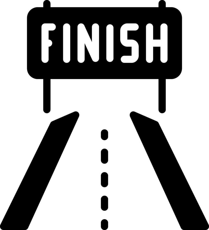 Solid black icon for finish vector