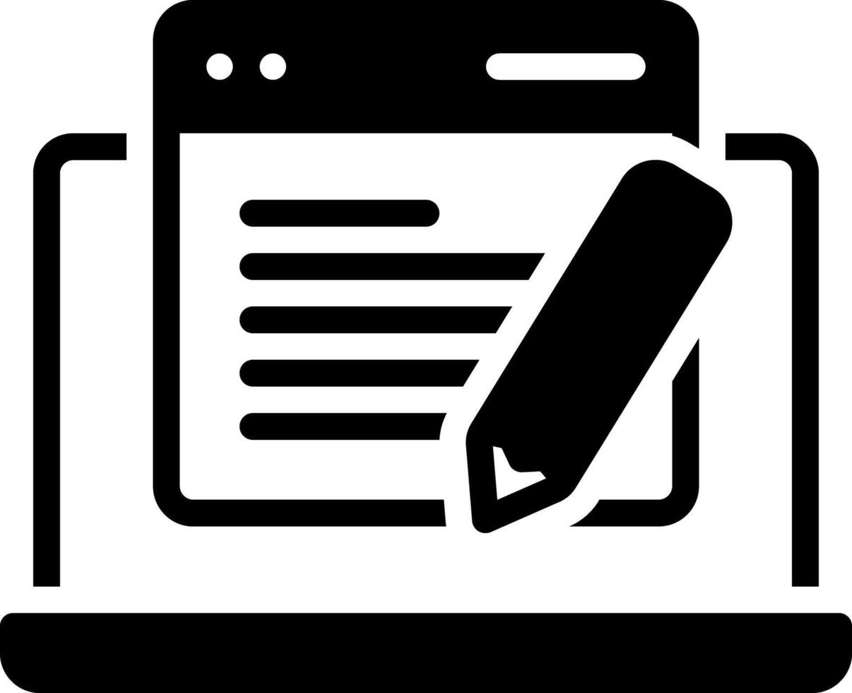 Solid black icon for content vector