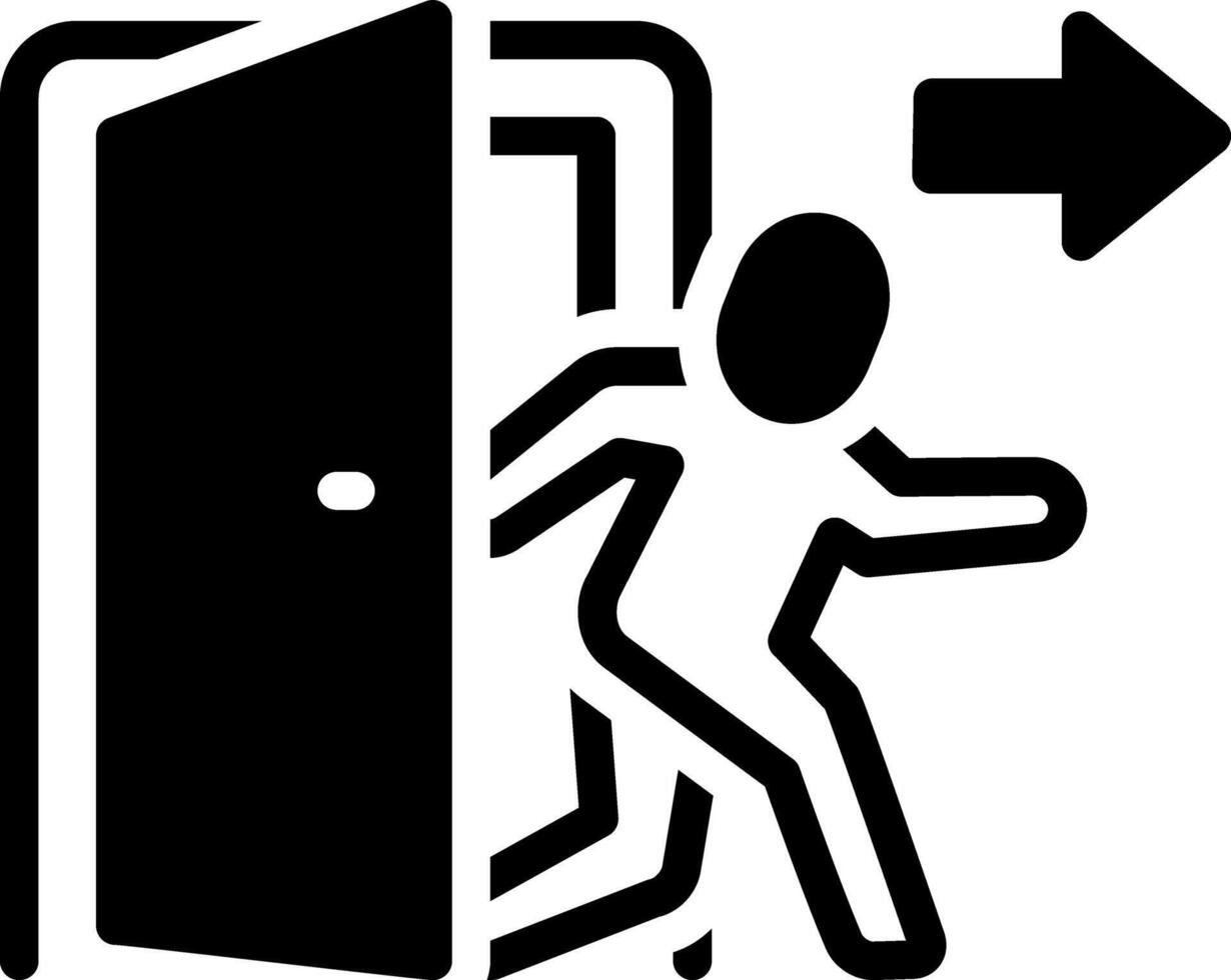 Solid black icon for evacuation vector