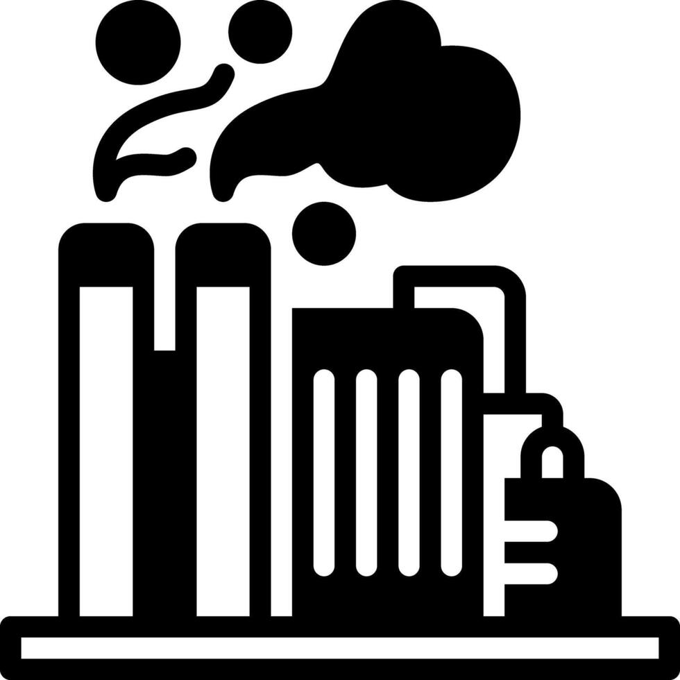 Solid black icon for pollution vector