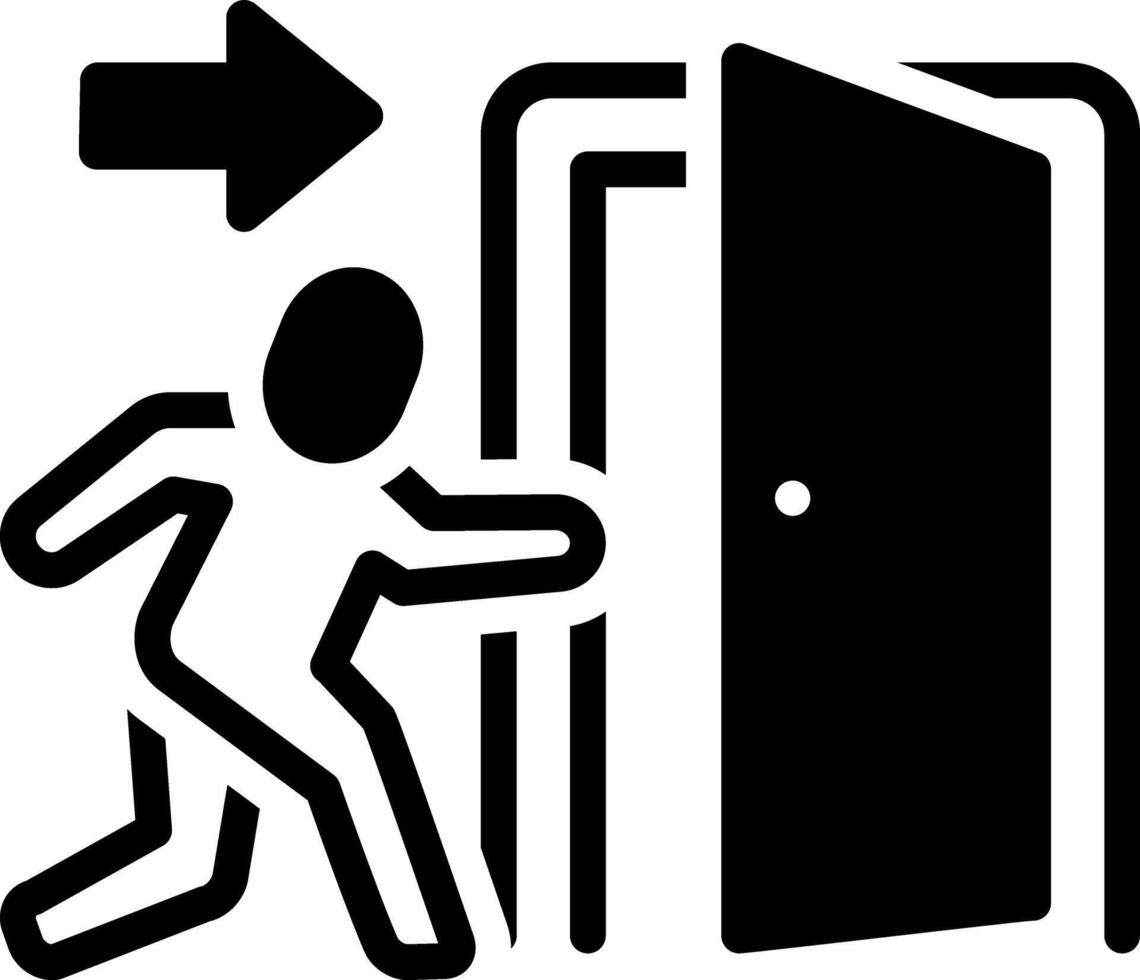 Solid black icon for exit vector