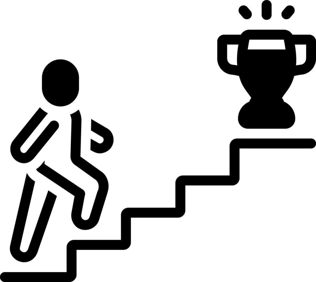 Solid black icon for achievement vector