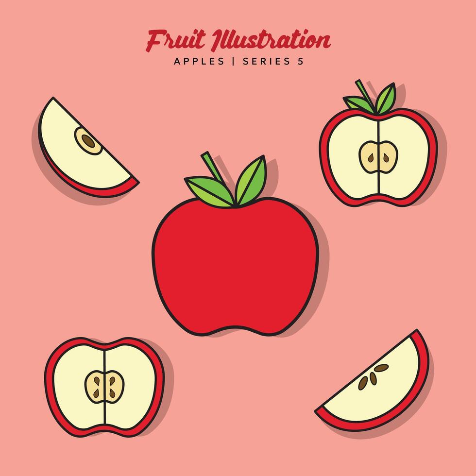 Fruit Illustration Set for Logo and Healthy Symbol Collection Flat Design - Editable Label Illustration vector