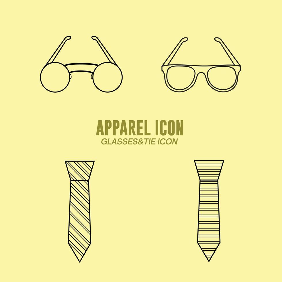 Clothing or Apparel Icon Collection Flat Design - Editable Icon Illustration vector