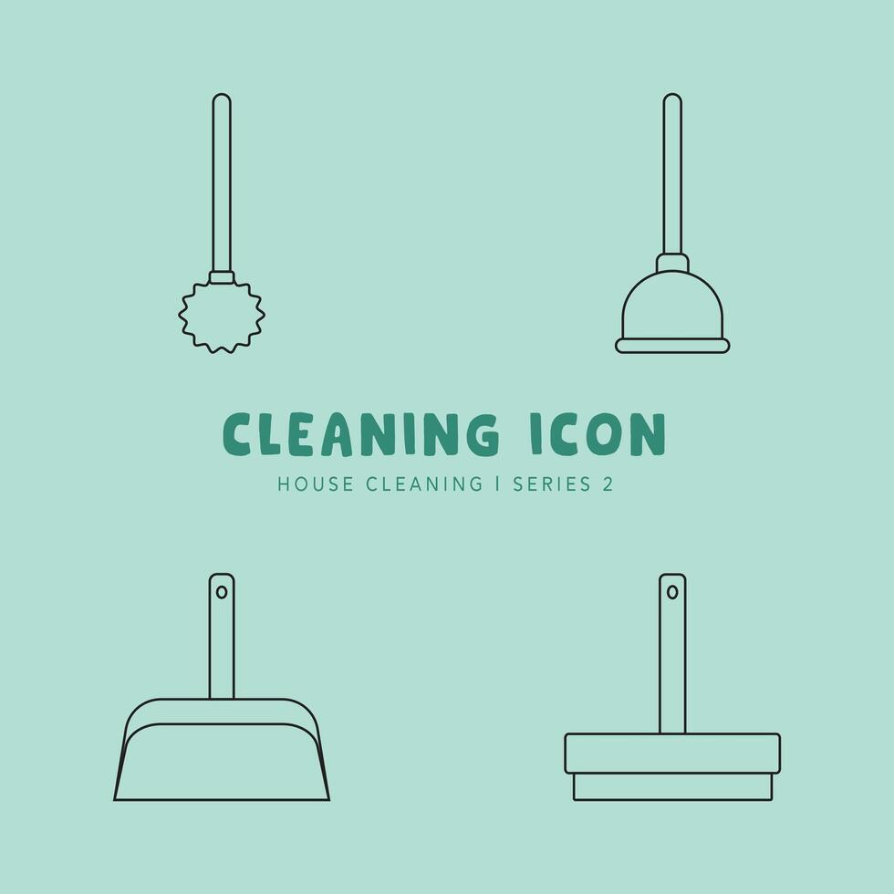 Cleaning Icon and Symbol Collection Flat Design - Editable Icon Illustration vector