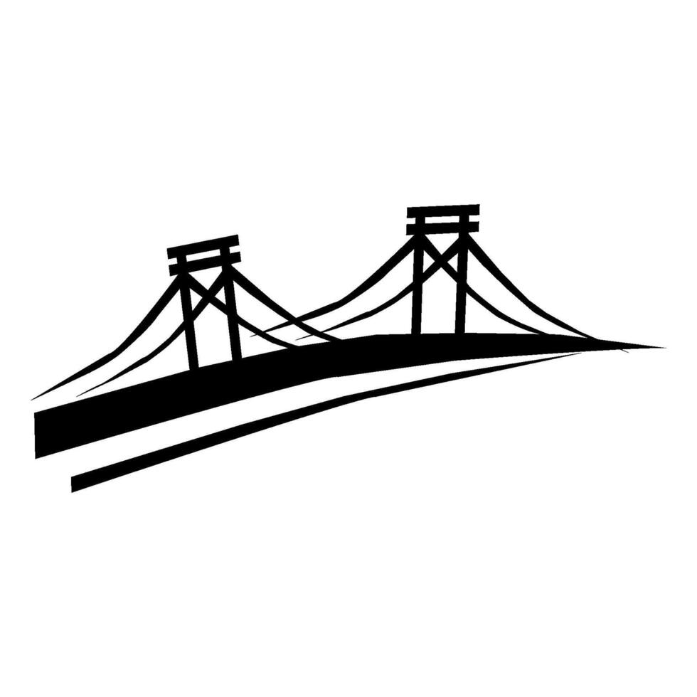 icon illustration of a pedestrian bridge vector