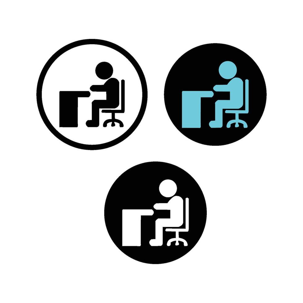 icon sitting on a chair illustration symbol design vector