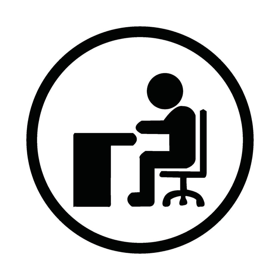 icon of person sitting on a chair illustration symbol design vector
