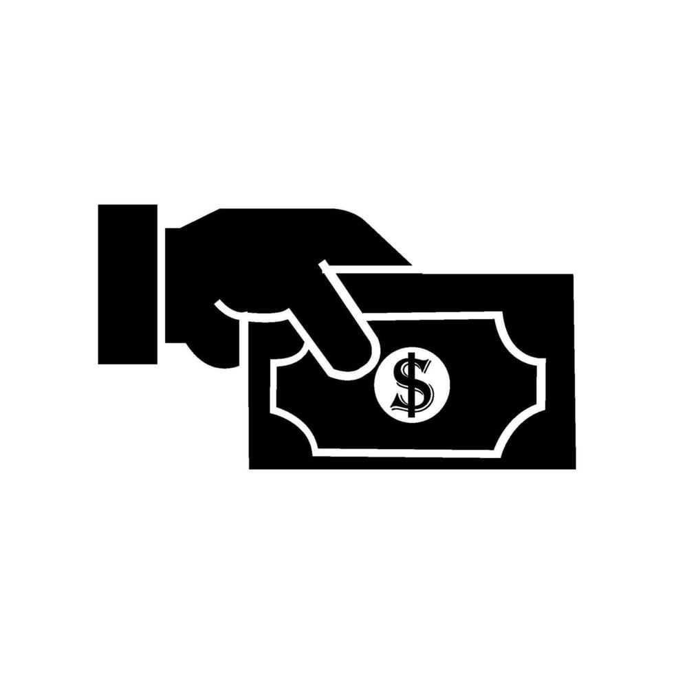 hand dollar money icon illustration symbol design vector