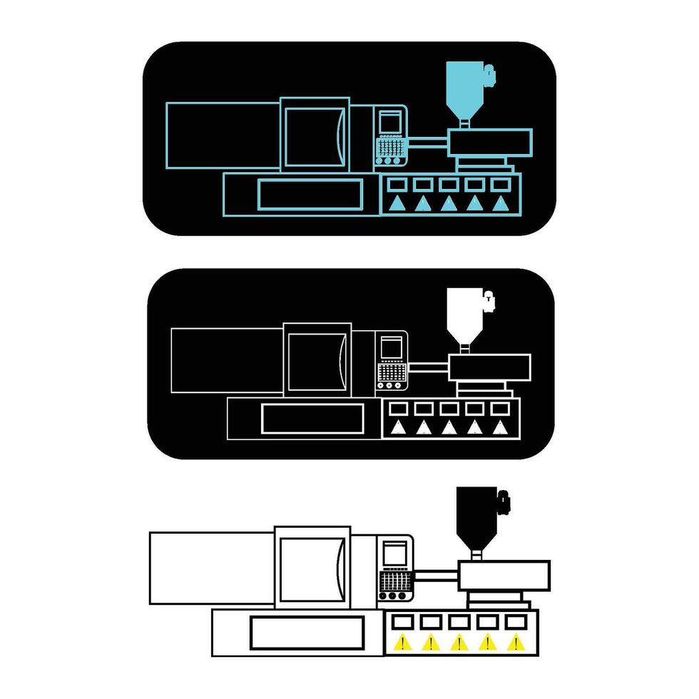 plastic injection molding machine icon illustration symbol design vector