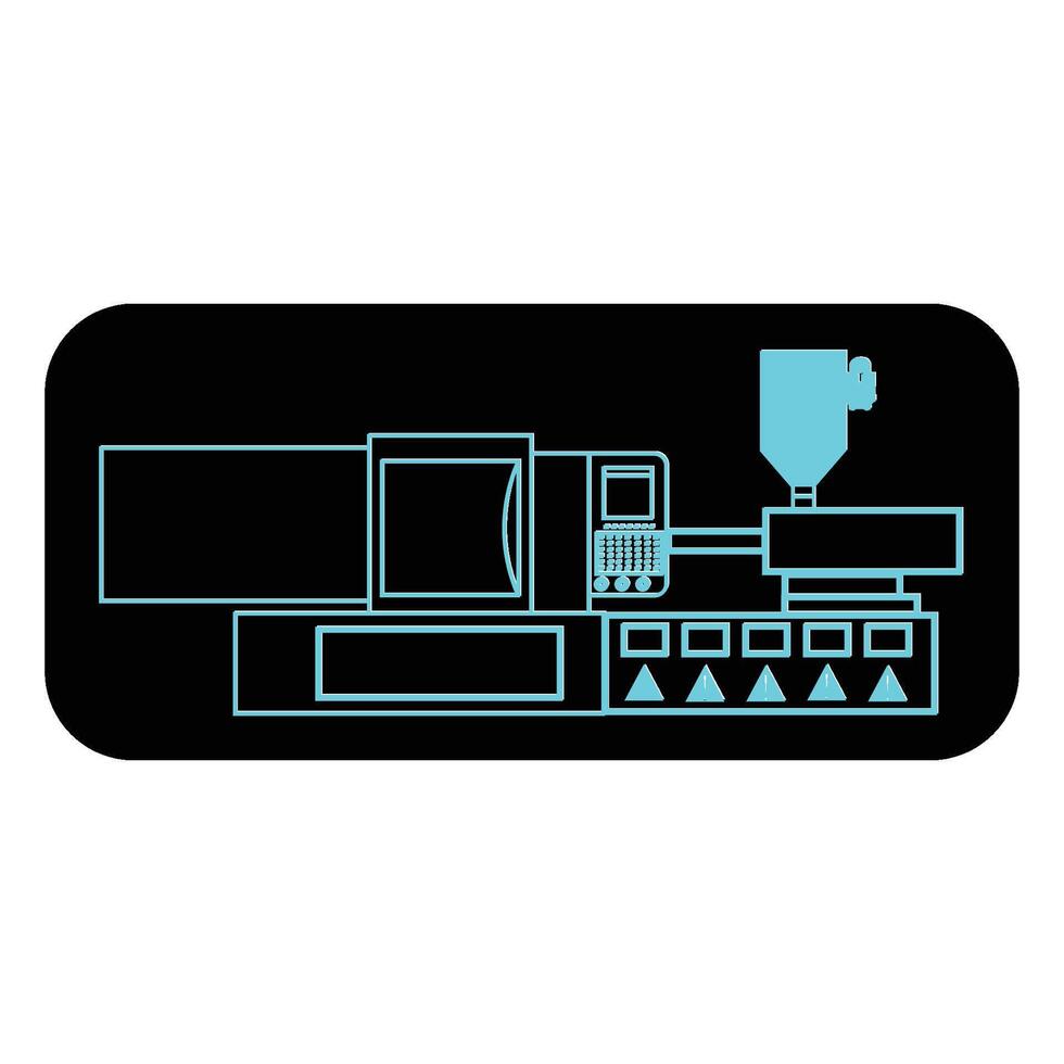 plastic injection molding machine icon illustration symbol design vector