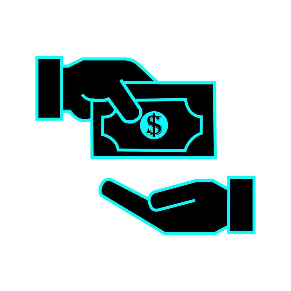 hand dollar money icon illustration symbol design vector