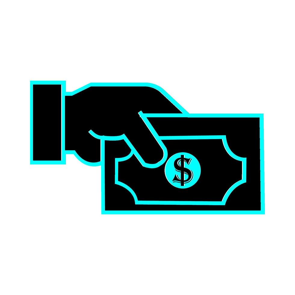 hand dollar money icon illustration symbol design vector