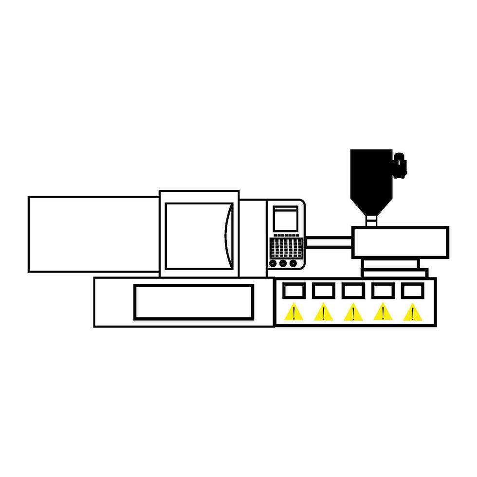 plastic injection molding machine icon illustration symbol design vector