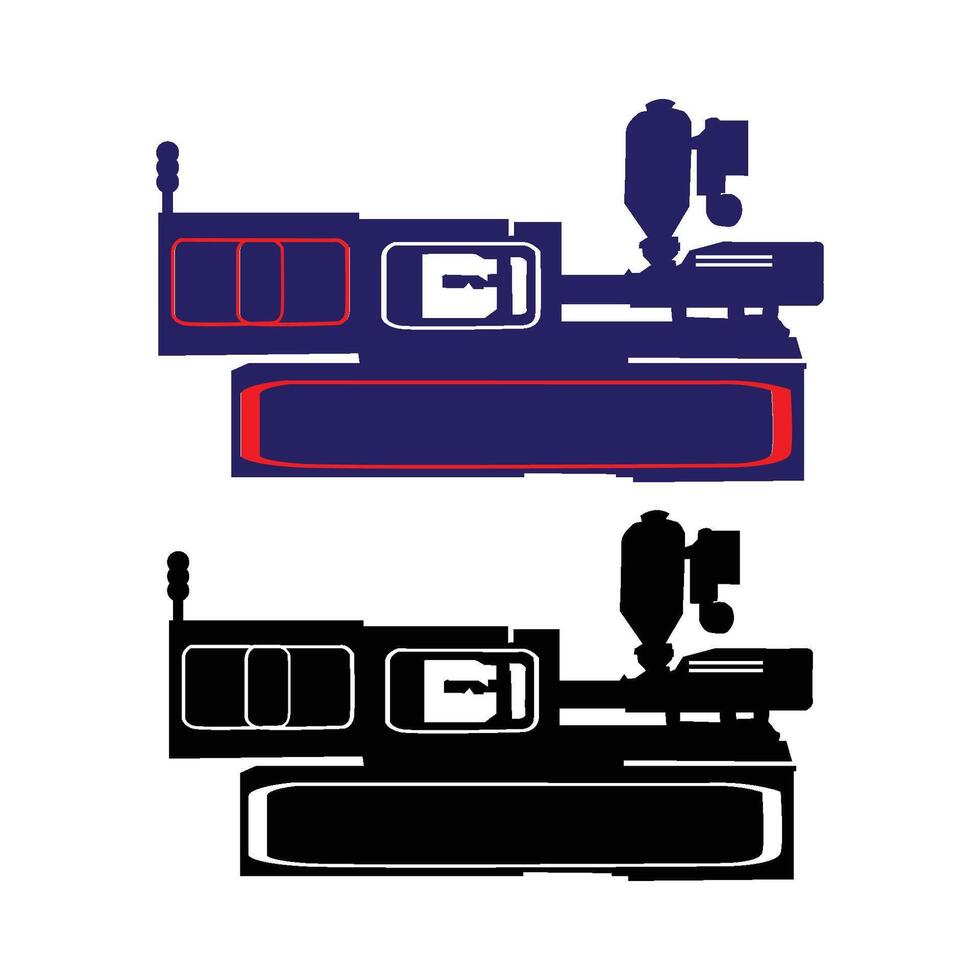 plastic injection molding machine icon illustration symbol design vector