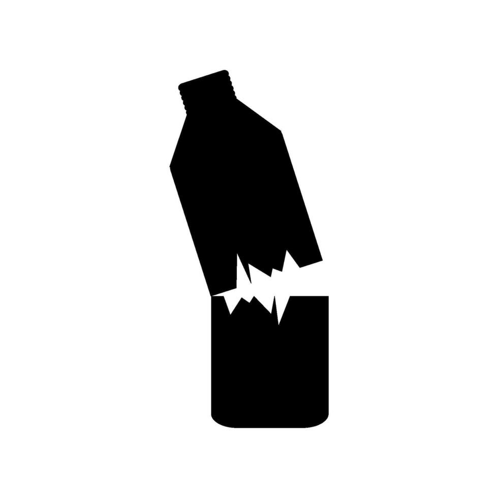 broken bottle icon, illustration symbol vector