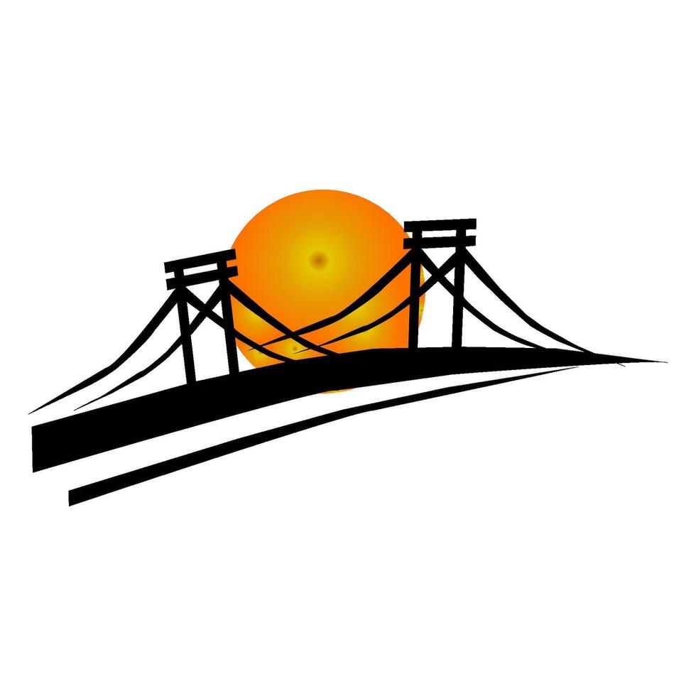 icon illustration of a pedestrian bridge vector