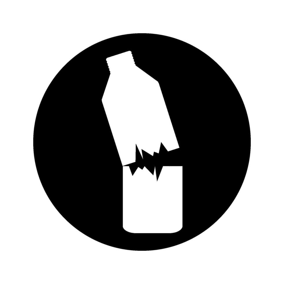 broken bottle icon, illustration symbol vector
