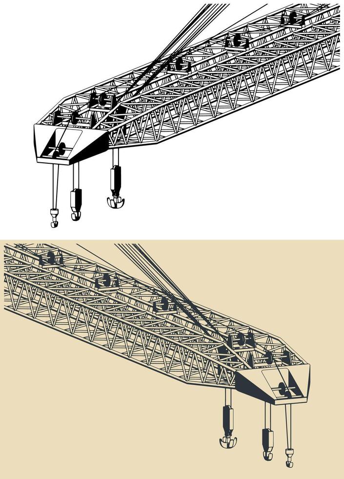 Crane boom close-up vector