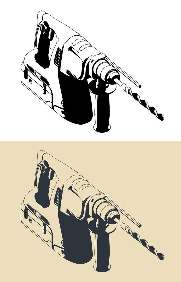 Professional SDS Drill vector