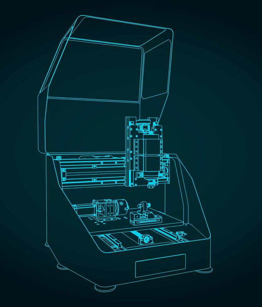 CNC milling illustration vector