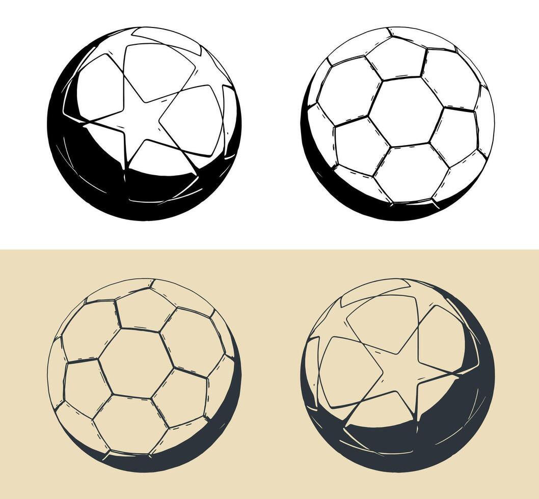 Football balls set vector