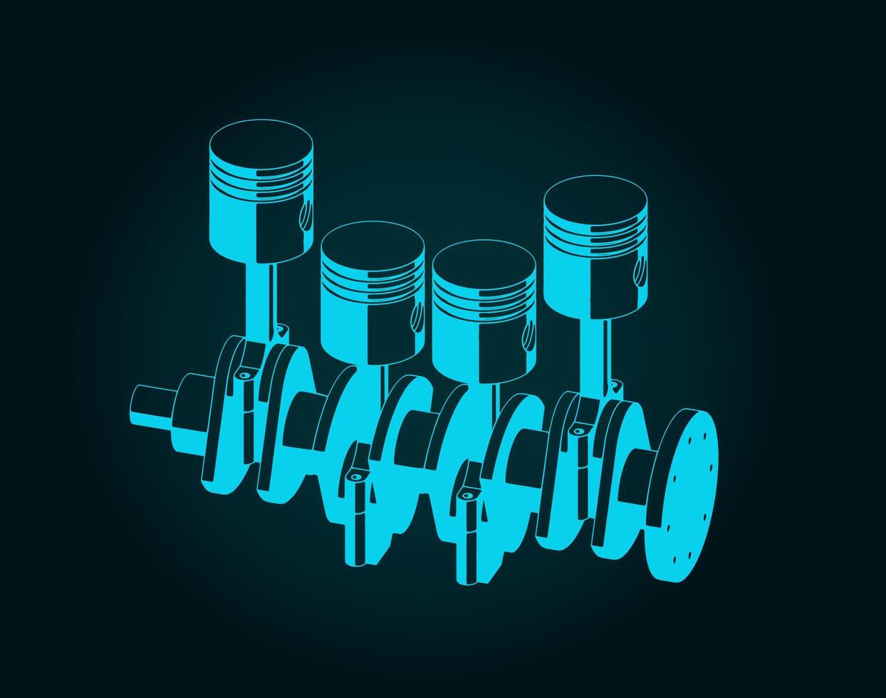 Crankshaft and piston vector