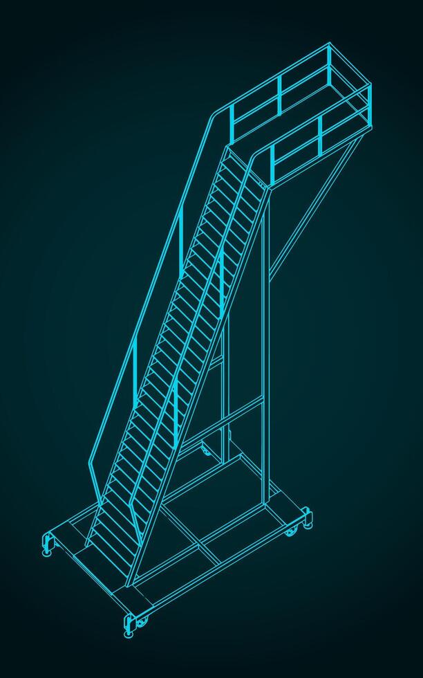 Mobile work platform illustration vector
