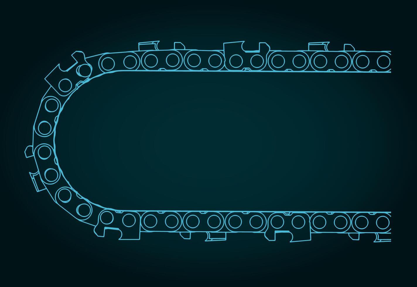 Chainsaw chain blueprint vector