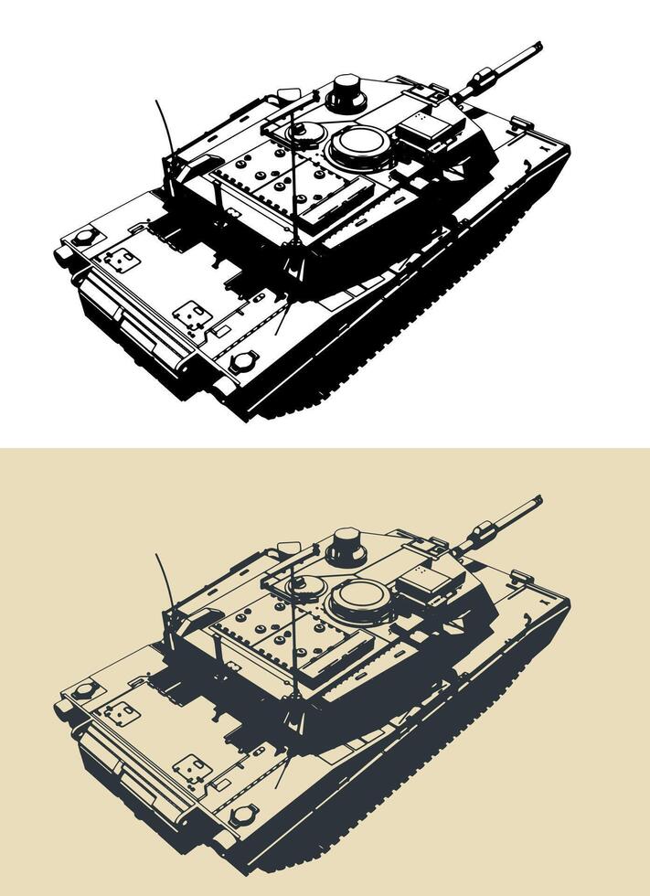 M1 Abrams armored tank vector