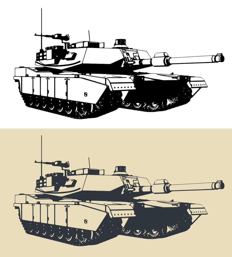 M1 Abrams illustrations vector