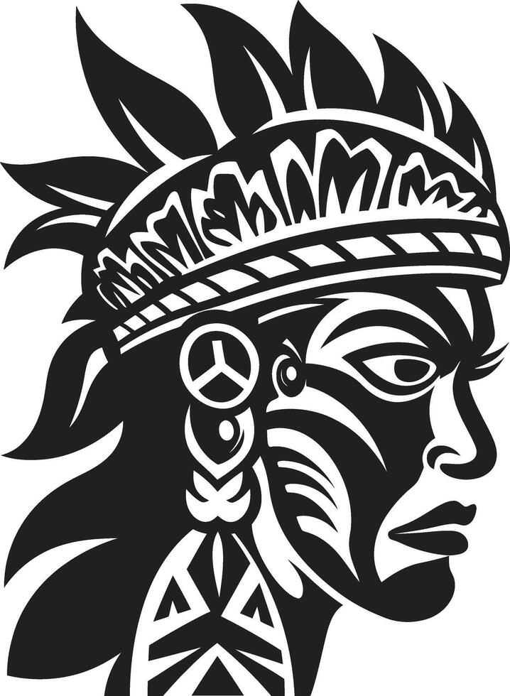 Island Pride Tribal Woman in Black Tribal Aura Hawaiian Woman Symbol vector