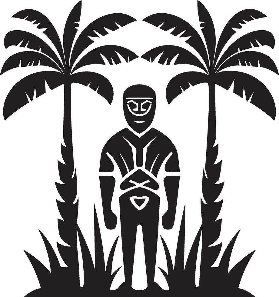 Polynesian Beauty Hawaiian Woman Symbol Black Lava Beauty Hawaiian Woman Graphic Element vector
