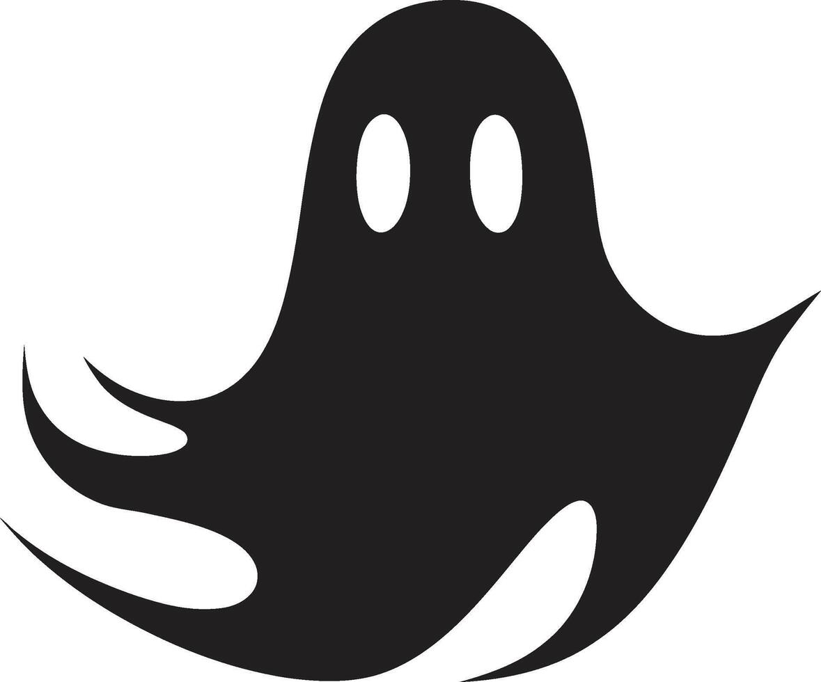 Mini Haunting Charms Sweet Black Ghost Symbols Little Spooky Specters Endearing Graphics vector