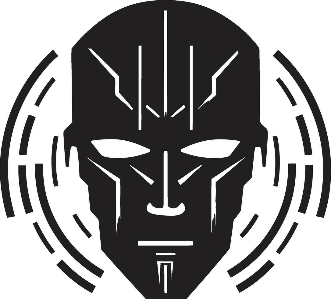 Digital Cerebrum Cybernetic Head Robotic Resonance Cybernetic Face vector