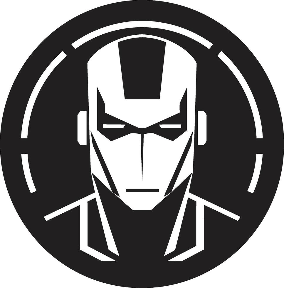 Futuristic Gaze Robot Head Cybernetic Sentinel Black Cyberrobot Symbol vector