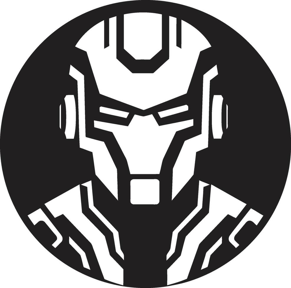 Robotic Rhapsody Black Cyberrobot Face Futuristic Interface Robot Face vector