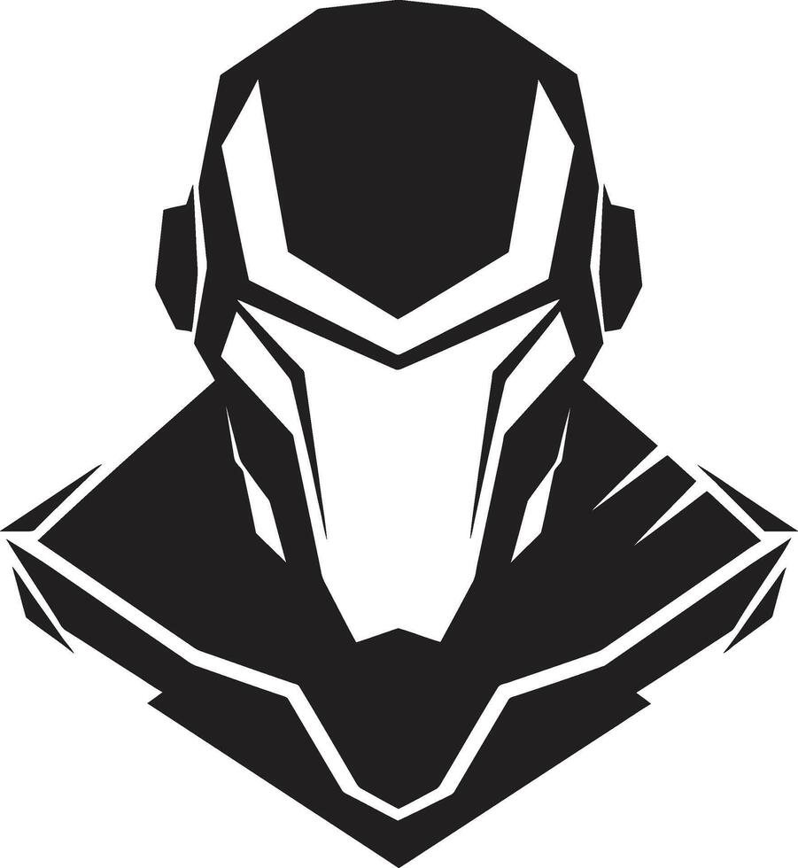 Electronic Enigma Cybernetic Face Symbol Robotic Rhapsody Black Cyberrobot vector