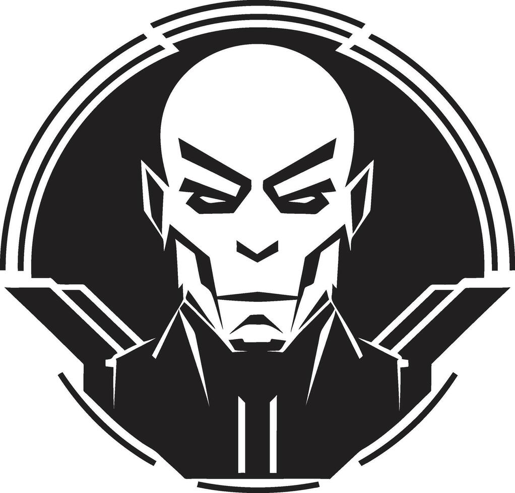 Robotic Rhapsody Cybernetic Head Futuristic Interface Cyberrobot Head Symbol vector