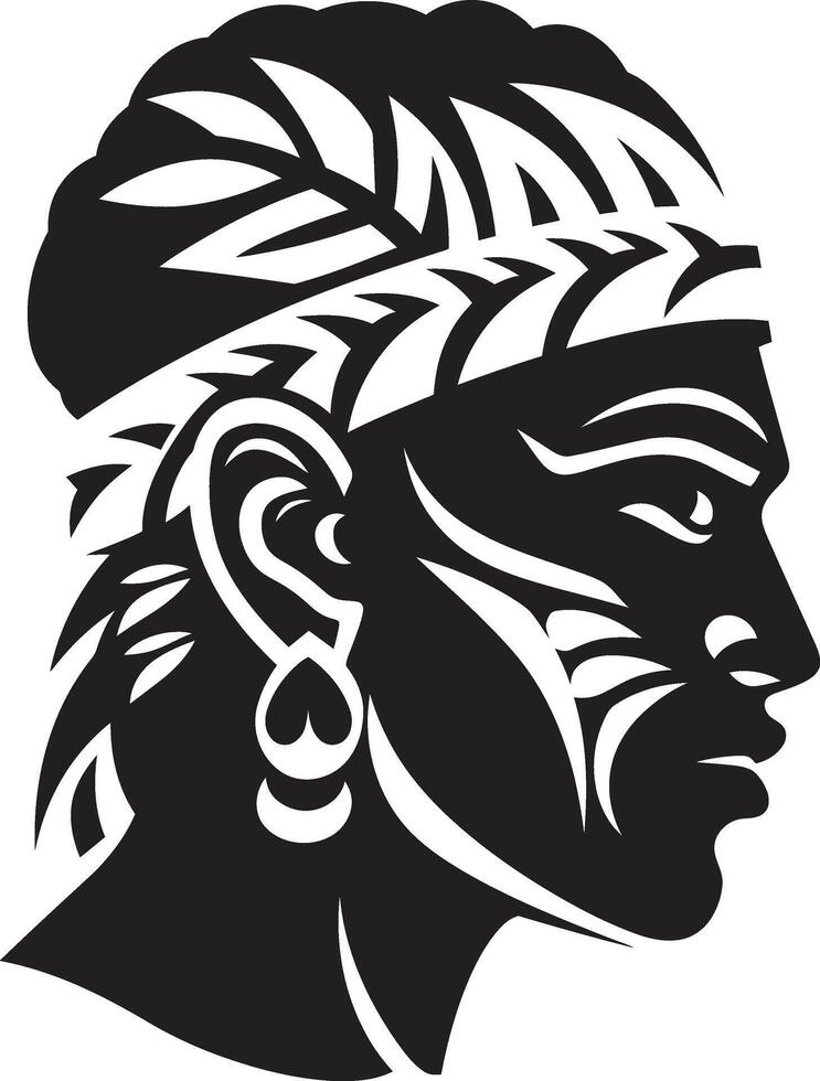 Tribal Harmony Hawaiian Woman in Black Island Goddess Hawaiian Woman Symbol vector