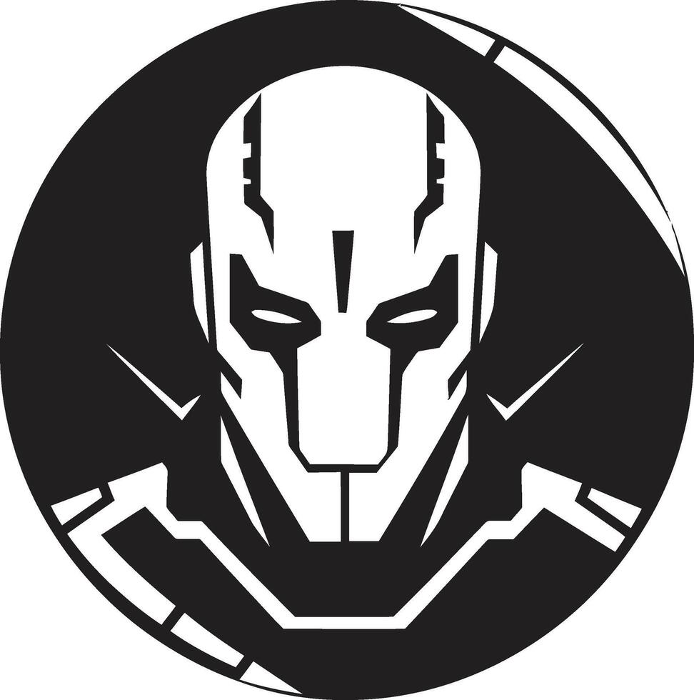 Mechanical Monarch Black Robot Face Techno Triumph Cyberrobot Head vector